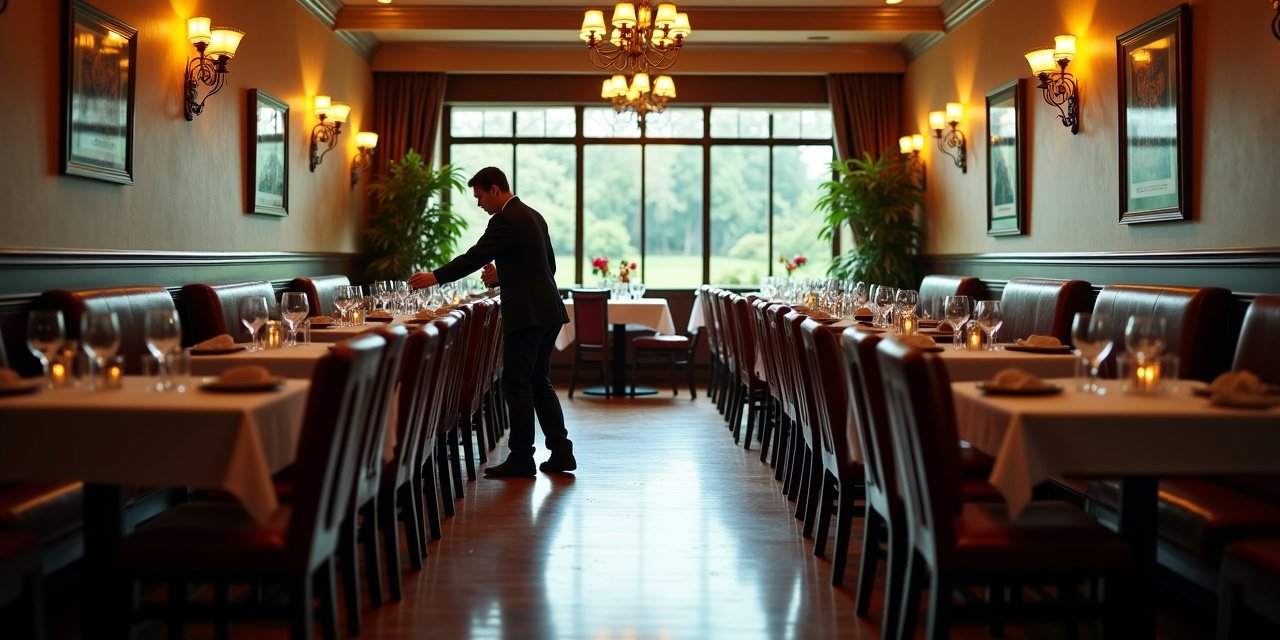 A pest control technician placing a tamper-resistant rodent bait station along the exterior foundation of a Scarsdale restaurant, with a clipboard service log visible