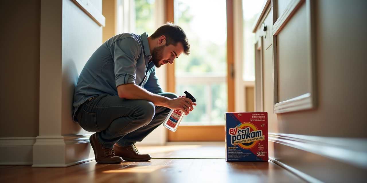 Homeowner using DIY pest control products with professional guidance