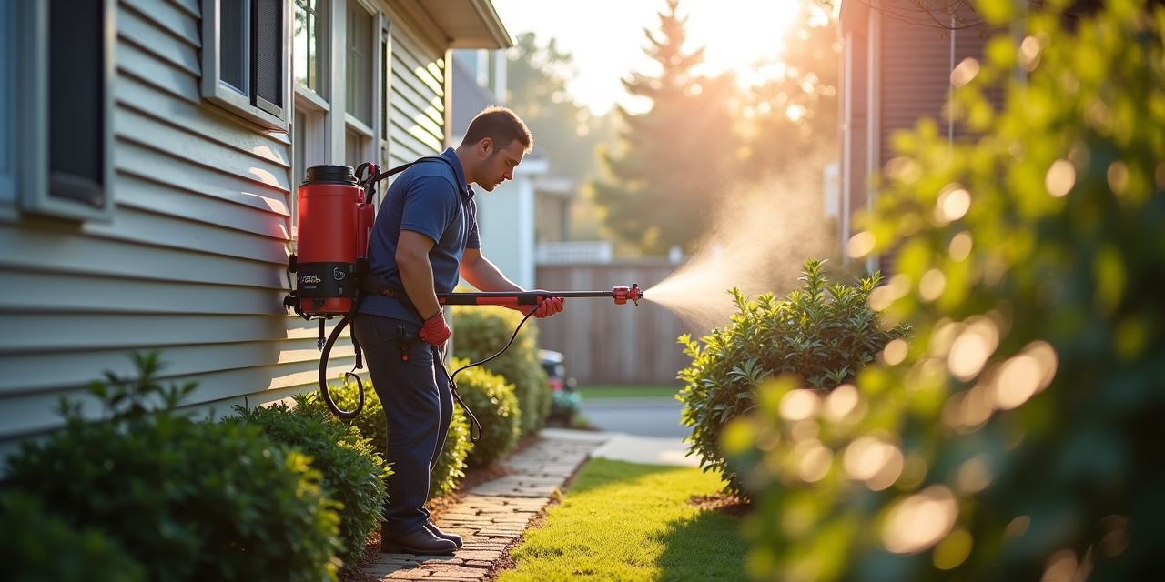Licensed pest control technician applying professional treatment in a Westchester County home