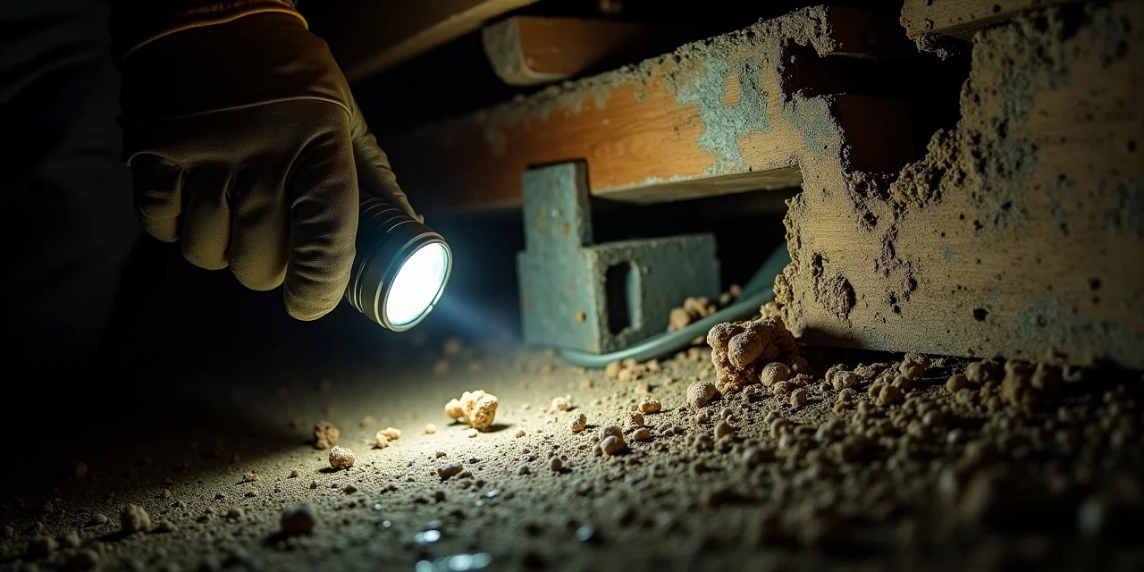 Termite damaged wood joist inspection in Scarsdale NY